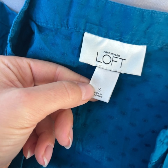 Loft Blue Swiss Dot Y2K Blouse - Picture 3 of 5